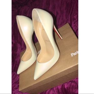 Christian Louboutin White Pearl So Kate Patent